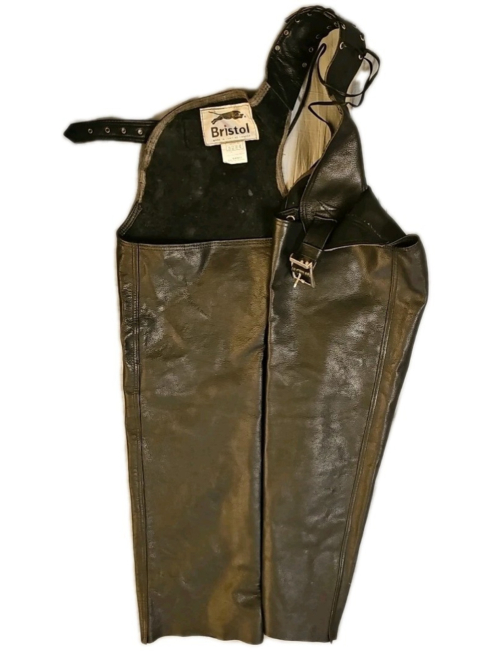 Bristol Unisex Black Leather Chaps Size Small Model 3284 Made In Canada